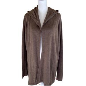Merona NWT Brown Hooded Open Front Cardigan. Size XXL.